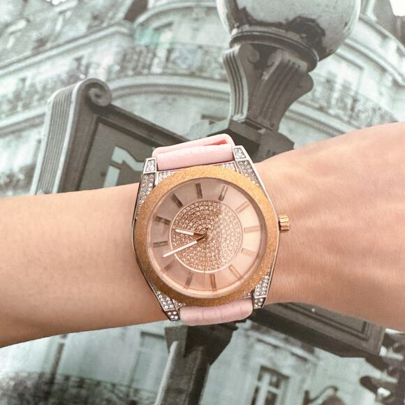 Michael Kors MK6704 Channing Snake-Embossed Silicone and Rose Gold-Tone Watch main image 6